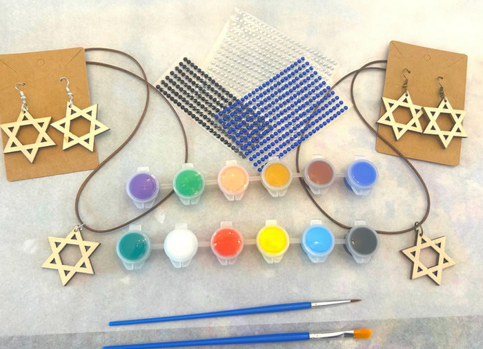 Make Your Own Star of David Craft Kit — wood star jewelry with paint set | Judaica Square Lakewood