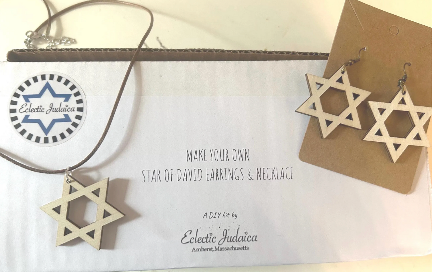 Make Your Own Star of David Craft Kit — wood star jewelry with paint set | Judaica Square Lakewood (view 2)