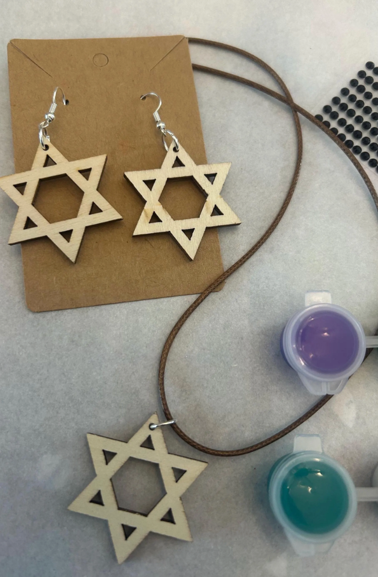 Make Your Own Star of David Craft Kit — wood star jewelry with paint set | Judaica Square Lakewood (view 7)