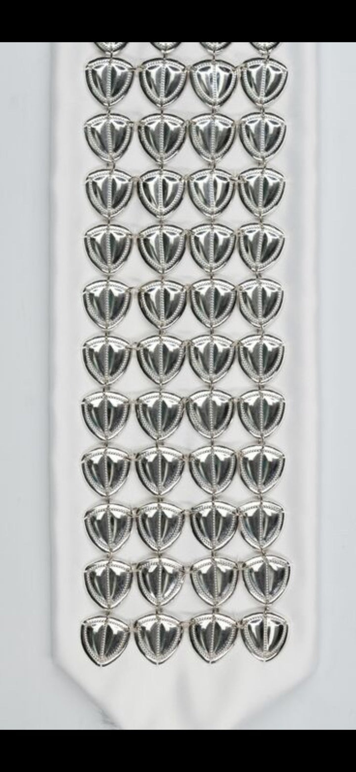 Big Triangle Sterling Silver Atarah with Dotted Detail, 3 to 7 Rows