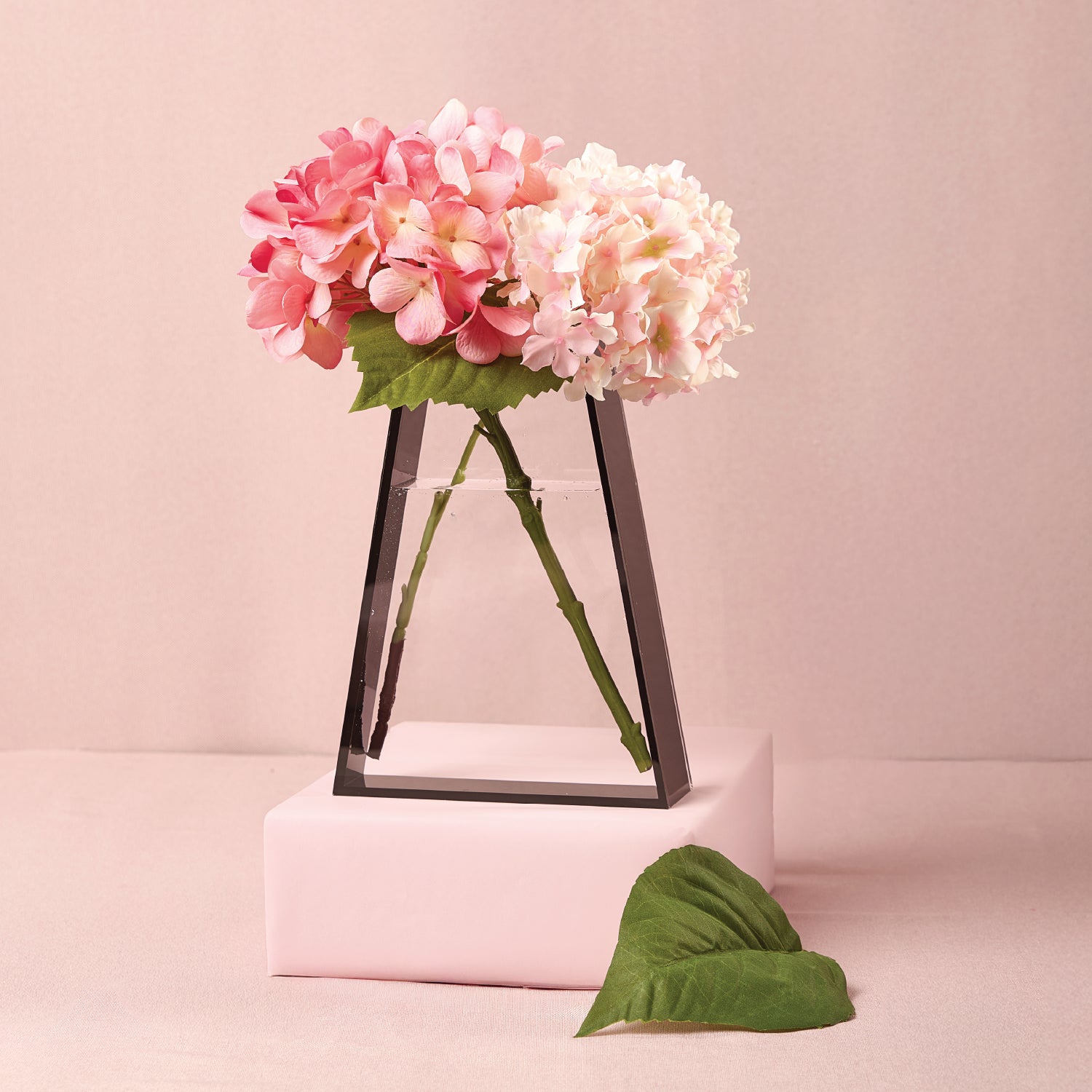 Triangular Vase — Black Lucite — lucite Judaica decor | Judaica Square Lakewood