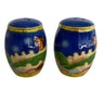 Salt and Pepper Shakers, Karshi Ceramic, Jerusalem, Colored, front view