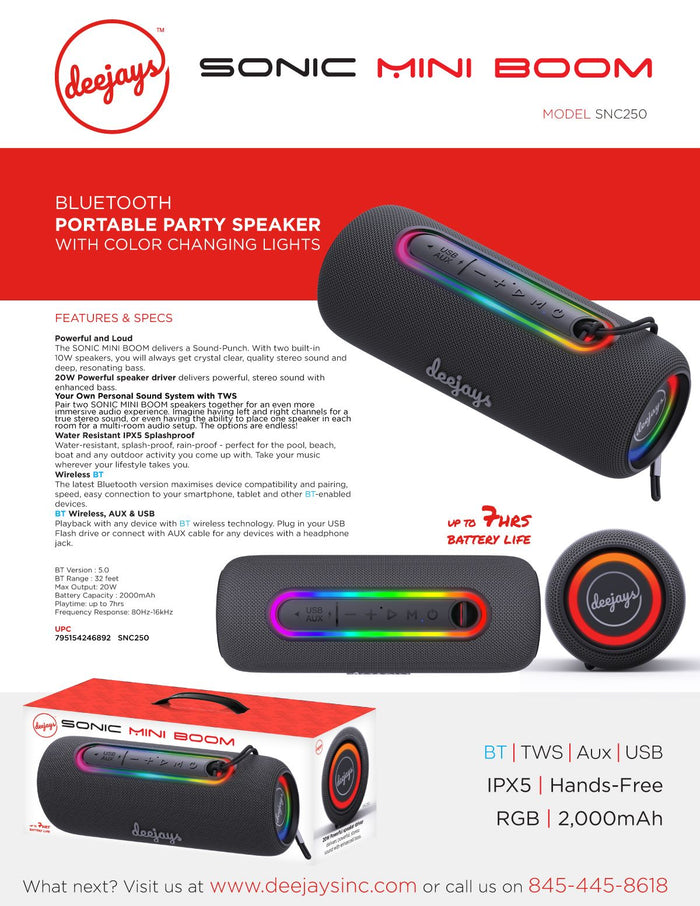 Sonic Mini Boom - Bluetooth Speaker — Bluetooth speaker | Judaica Square Lakewood