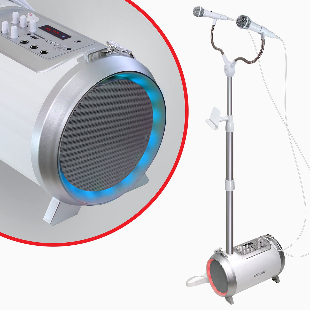 Croove Karaoke Machine with 2 Microphones - Bluetooth, USB, AUX, SD — product view | Judaica Square Lakewood