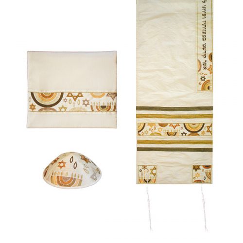 Emanuel Machine Embroidered Tallit Set-- Star Of David