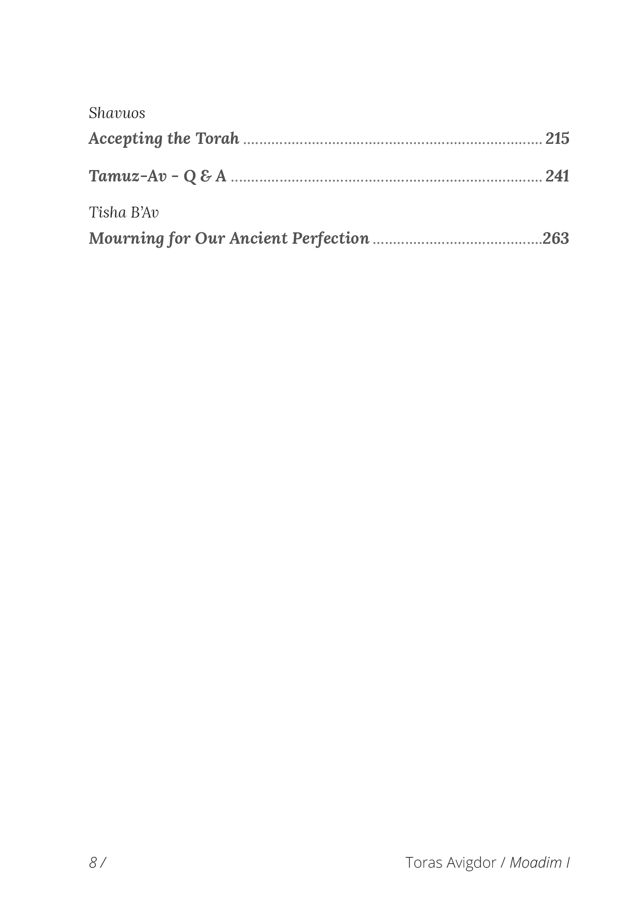 Toras Avigdor: Moadim I by Toras Avigdor — Judaica Press (image 3)