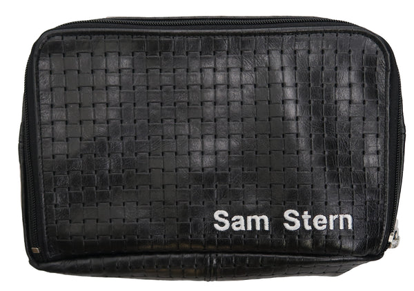 Prestige Leather Tallit & Tefillin Bag — Travel & Compact Design, Regal Collection (TB100F-BK)