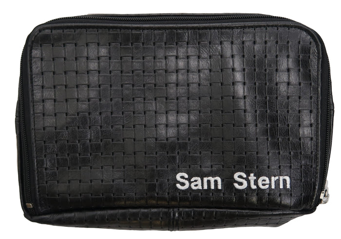 Prestige Leather Tallit & Tefillin Bag — Travel & Compact Design, Regal Collection (TB100F-BK)