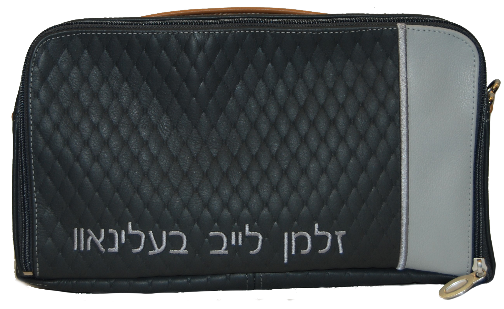 Prestige Custom Leather Tallit & Tefillin Bag — Diamond & Travel Design (TB295F-GR2)