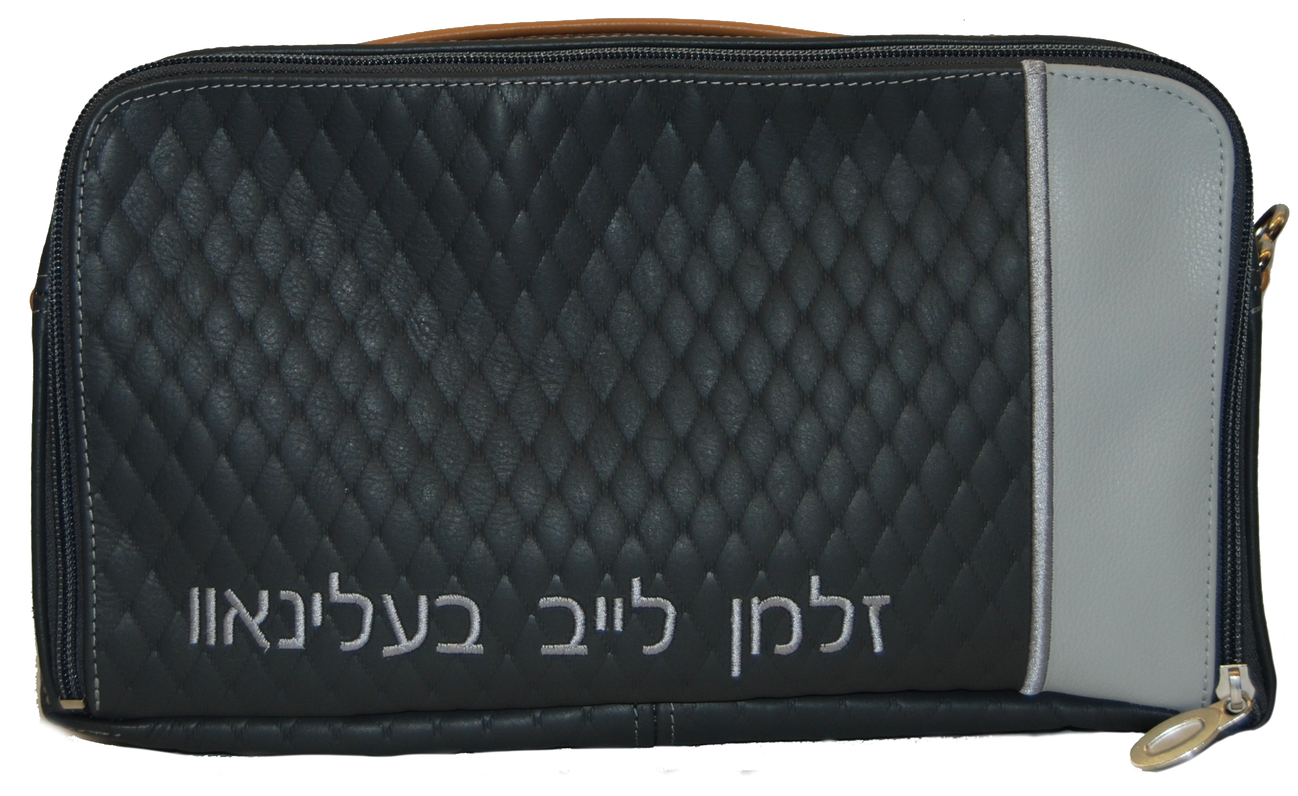 Prestige Custom Leather Tallit & Tefillin Bag — Diamond & Travel Design (TB295F-GR2)