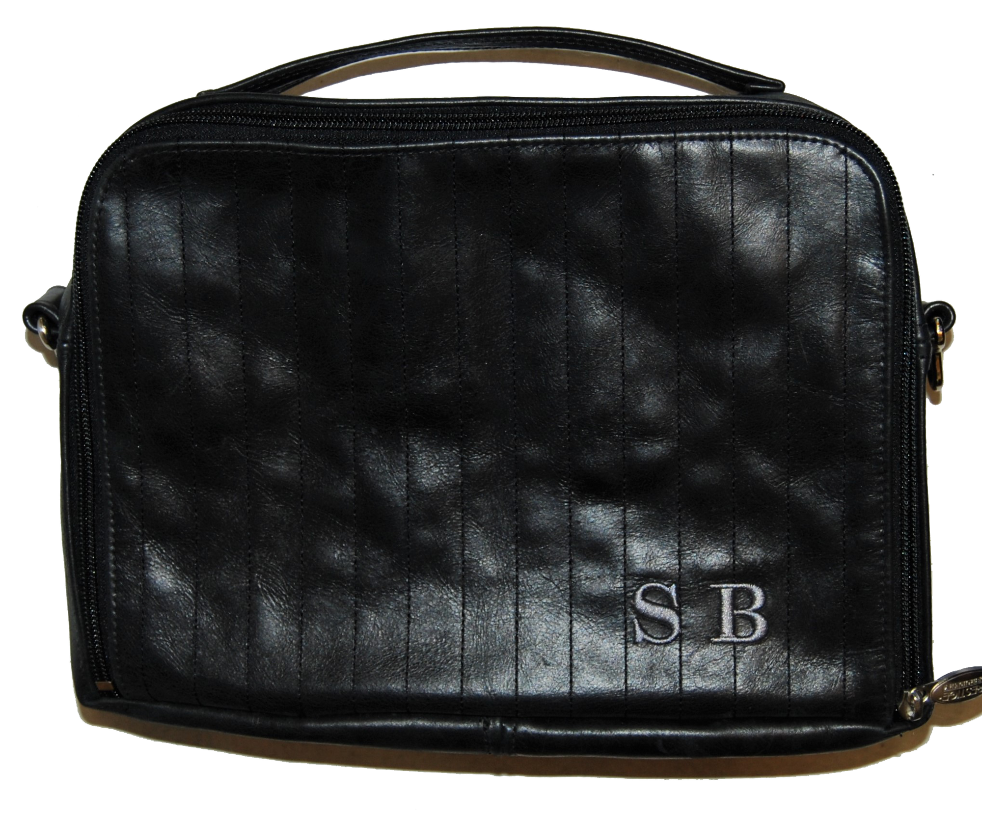 Prestige Custom Leather Tallit & Tefillin Bag — Travel & Compact Design (TB315F-BK)