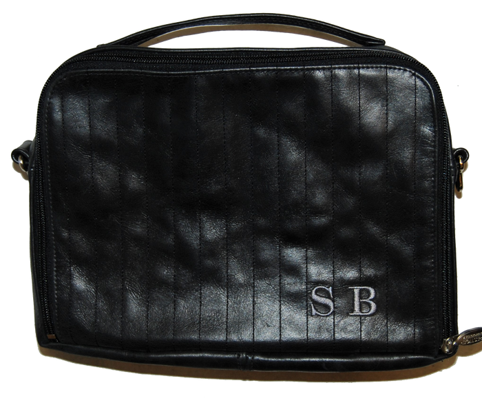 Prestige Custom Leather Tallit & Tefillin Bag — Travel & Compact Design (TB315F-BK)