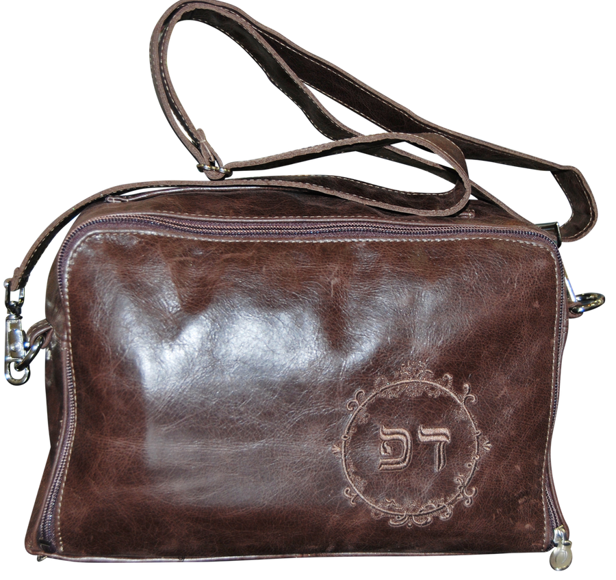 Personalization preview — Custom Leather Tallit & Tefillin Bag — Travel & Compact Design