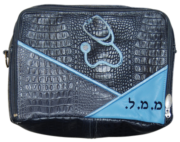 Prestige Custom Croc Tallit & Tefillin Bag — Travel & Compact Design (TB715G-NV)