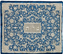Tallit Bag Full Embroidered BLUE / SILVER