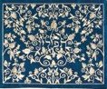 Tfillin Bag Full Embroidered Pomegranate Blue/Silver