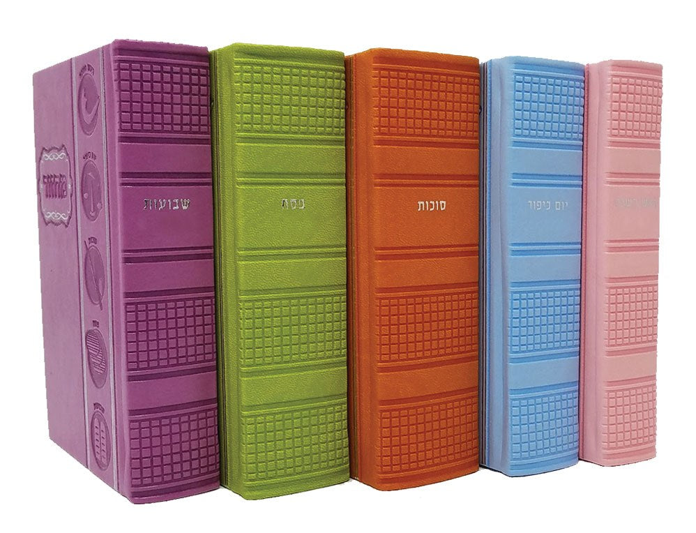 Artscroll Hebrew English Machzorim: 5 Volume Pocket Slipcased Set - Multicolor — Machzorim from Judaica Place