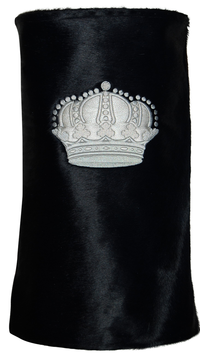 Prestige Velvet Torah Mantel — Crown Design, Prestige Collection (TM635-BK2)