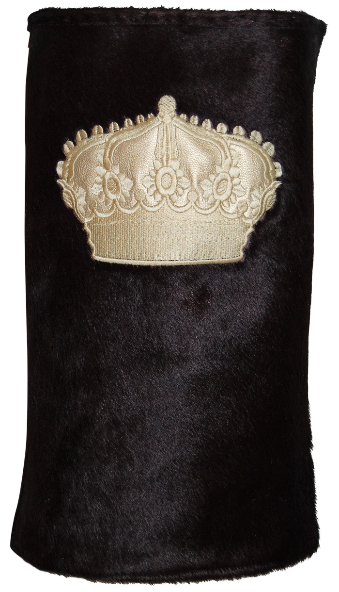Prestige Velvet Torah Mantel — Crown Design, Prestige Collection (TM635-BK)