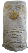 Prestige Velvet Torah Mantel — Crown Design, Prestige Collection (TM160-WH2)