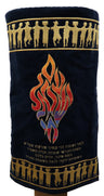 Prestige Velvet Torah Mantel — Am Yisrael Chai & Flame Design, Premier Collection (TM205-NV)