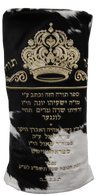 Prestige Velvet Torah Mantel — Crown Design, Prestige Collection (TM265-BW)