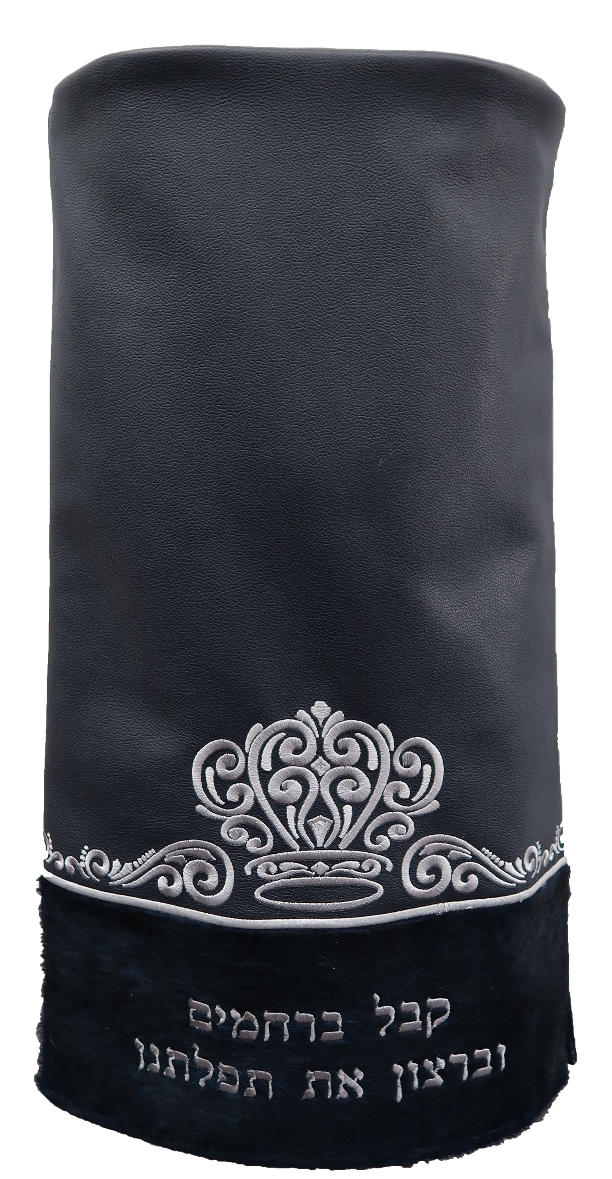 Prestige Velvet Torah Mantel — Crown Design, Prestige Collection (TM265-NV)