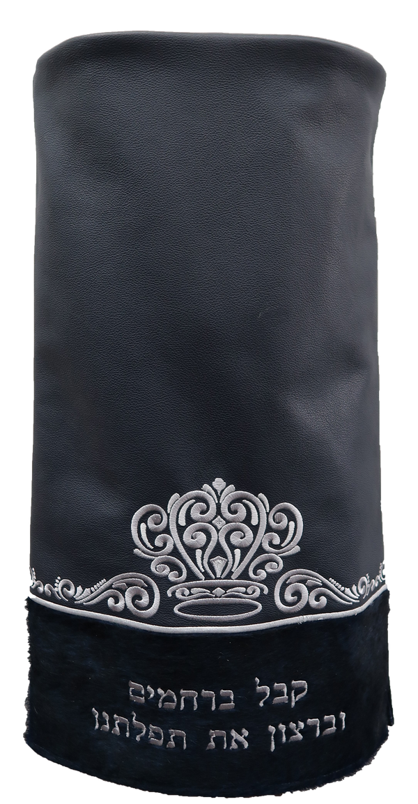 Prestige Velvet Torah Mantel — Crown Design, Prestige Collection (TM265-NV)