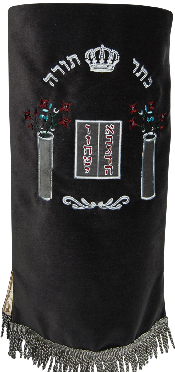 Prestige Velvet Torah Mantel — Luchos Design, Classic Collection (TM30-GR)