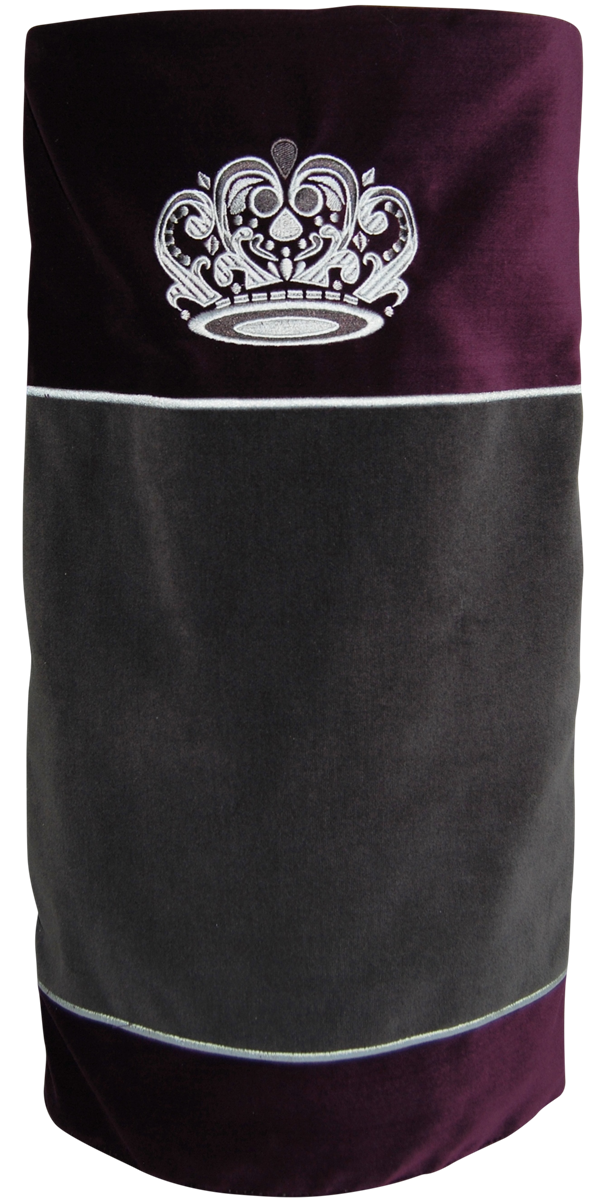 Prestige Velvet Torah Mantel — Geometric & Crown Design, Prestige Collection (TM360-GR)