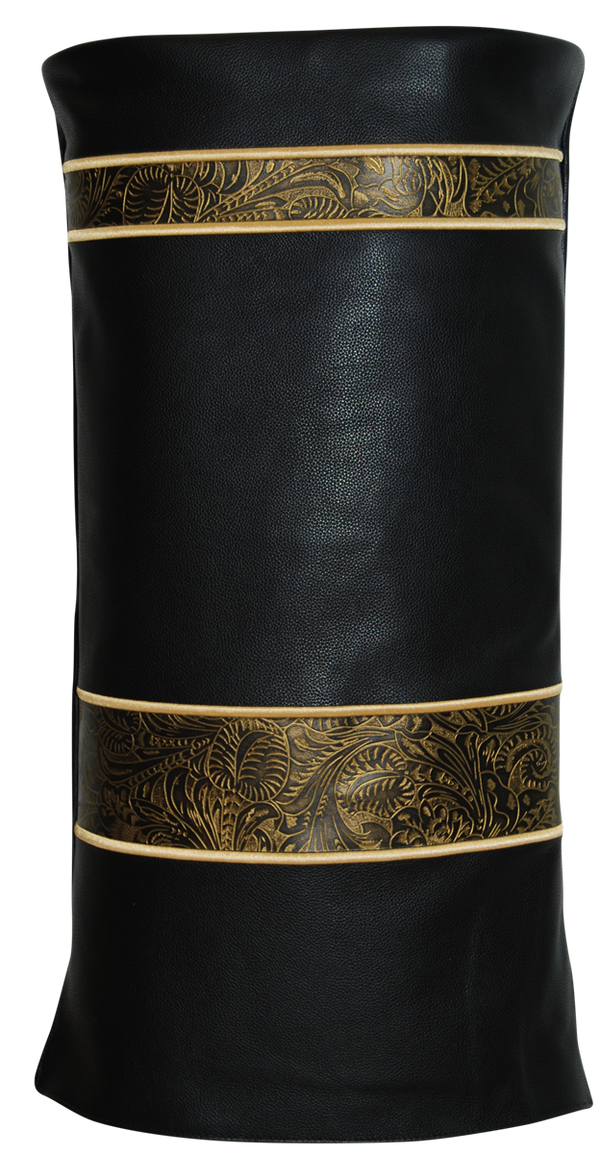 Prestige Velvet Torah Mantel — Geometric Design, Exclusive Collection (TM515-BK)