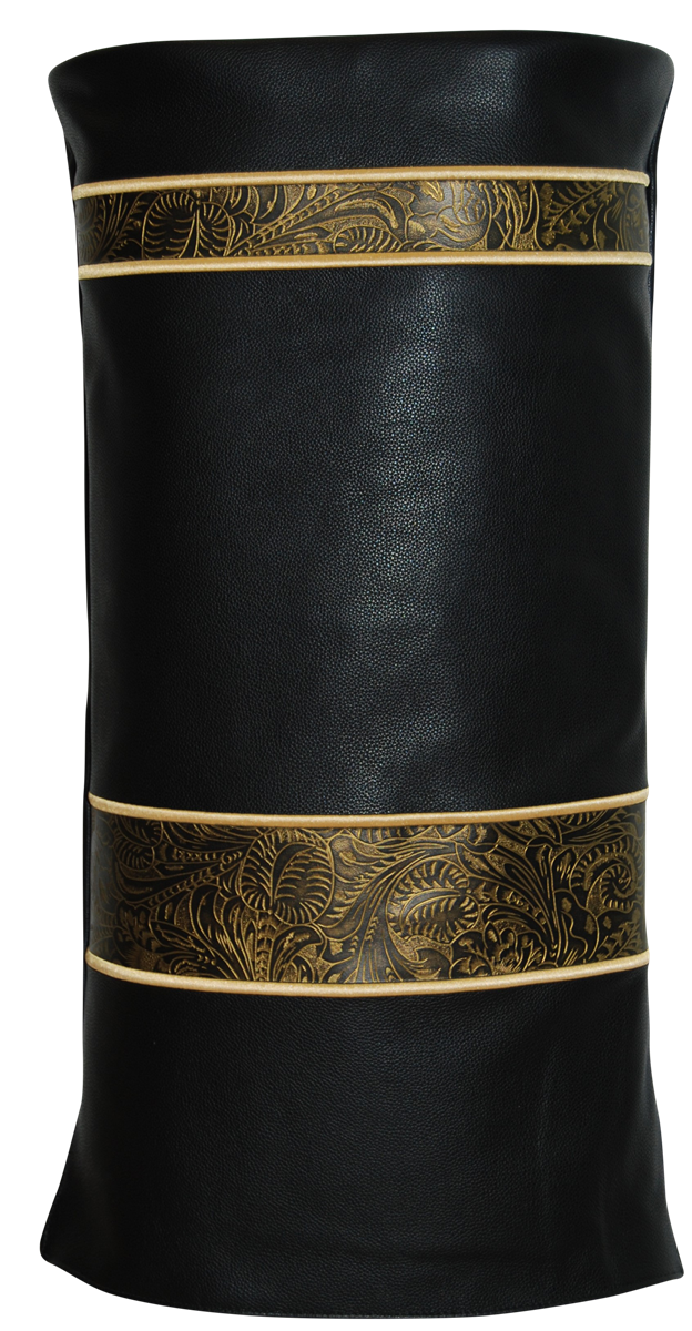 Prestige Velvet Torah Mantel — Geometric Design, Exclusive Collection (TM515-BK)
