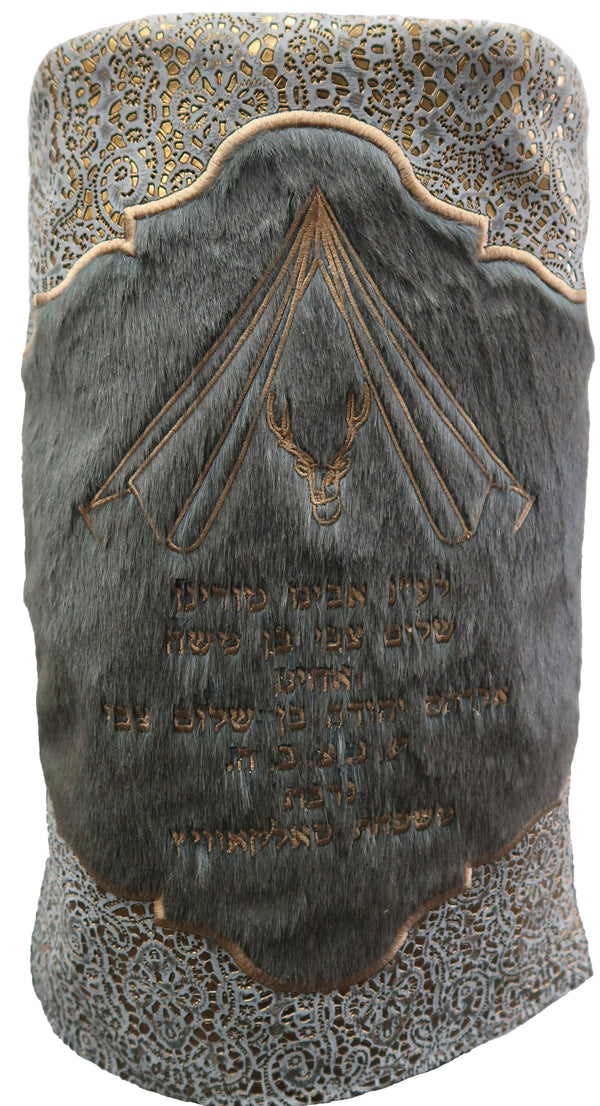Prestige Exclusive Velvet Torah Mantel (TM550-GR)
