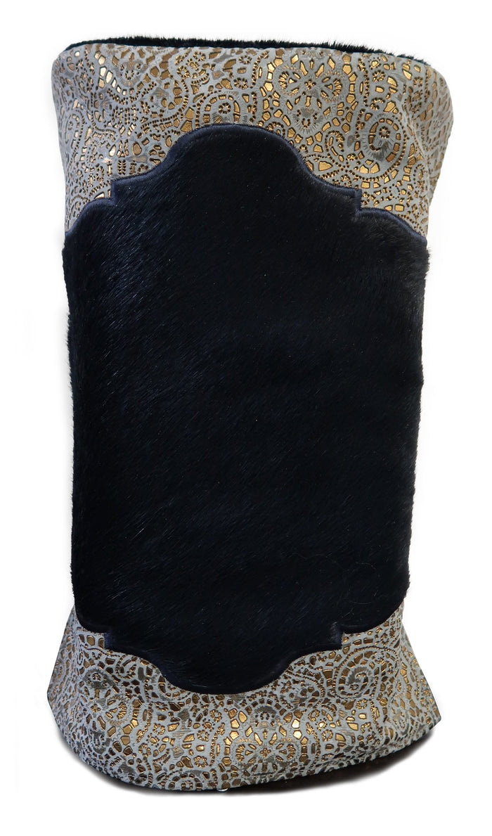 Prestige Velvet Torah Mantel — Geometric Design, Exclusive Collection (TM550-NV)