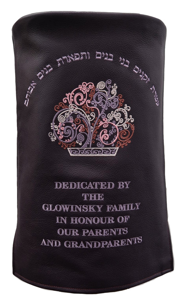 Prestige Velvet Torah Mantel — Crown Design, Prestige Collection (TM635-PL2)