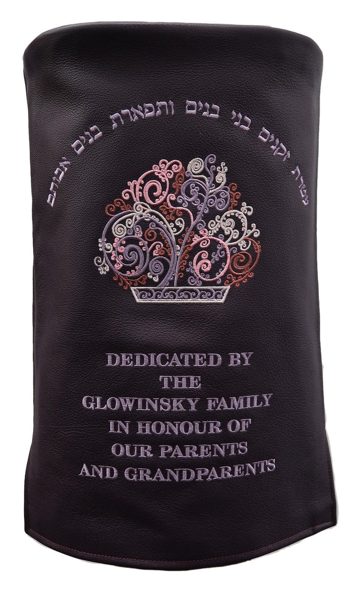 Prestige Velvet Torah Mantel — Crown Design, Prestige Collection (TM635-PL2)