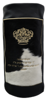 Prestige Velvet Torah Mantel — Geometric & Crown Design, Exclusive Collection (TM745-BK)