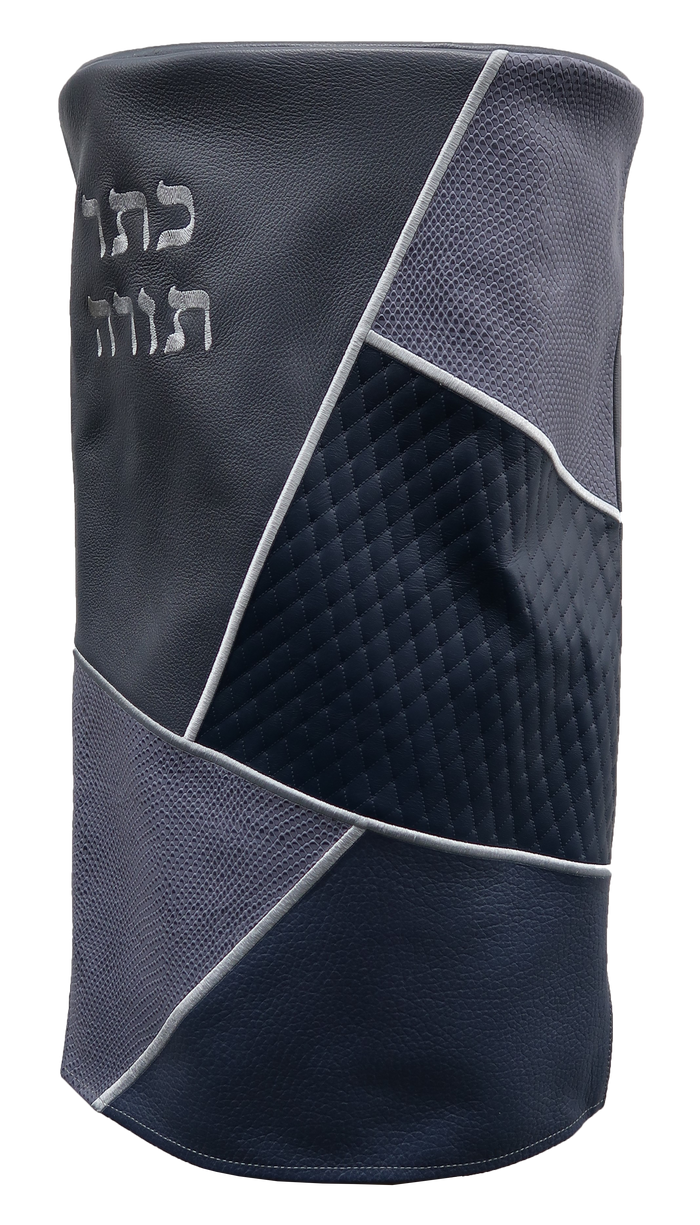 Prestige Velvet Torah Mantel — Geometric Design, Premier Collection (TM755-SM)