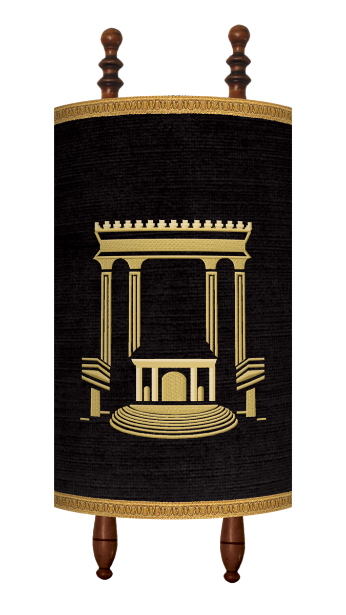 Personalization preview — Velvet Torah Mantel — Bais Hamikdash Design, Classic Collection