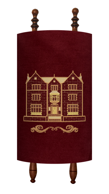 Prestige Velvet Torah Mantel — 770 Design, Classic Collection (TM770-BG)
