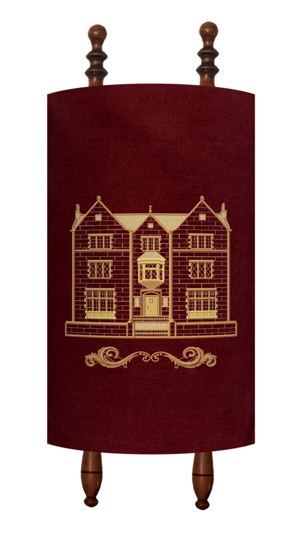 Prestige Velvet Torah Mantel — 770 Design, Classic Collection (TM770-BG)