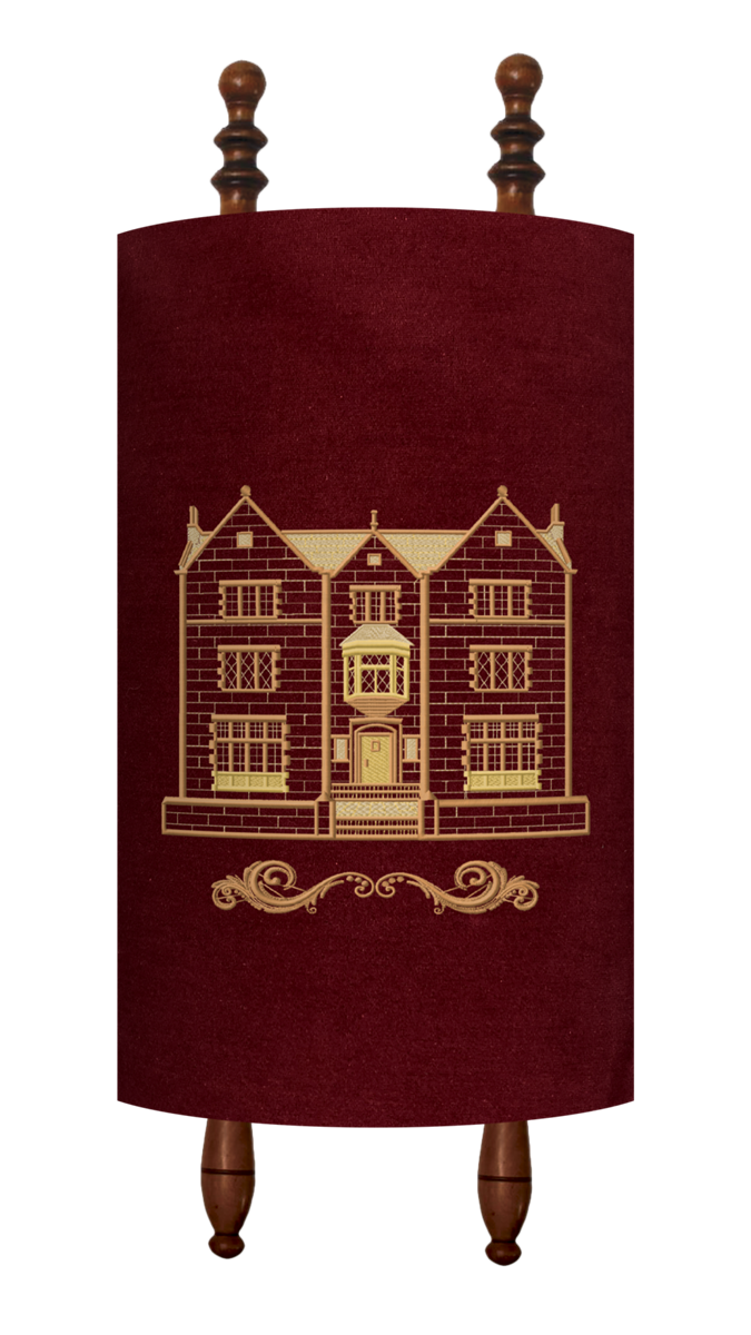 Prestige Velvet Torah Mantel — 770 Design, Classic Collection (TM770-BG)