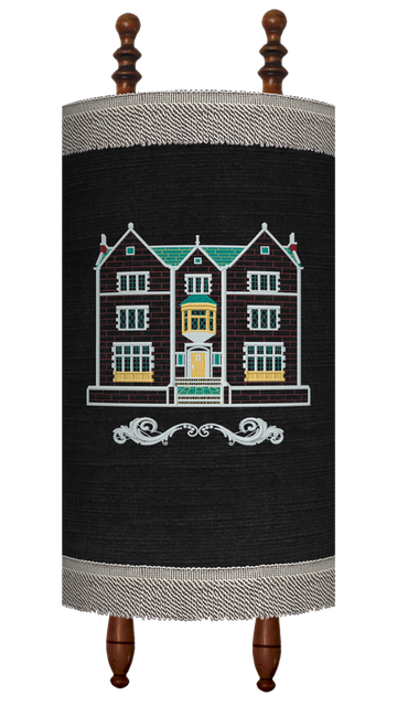 Prestige Velvet Torah Mantel — 770 Design, Classic Collection (TM770-BK)
