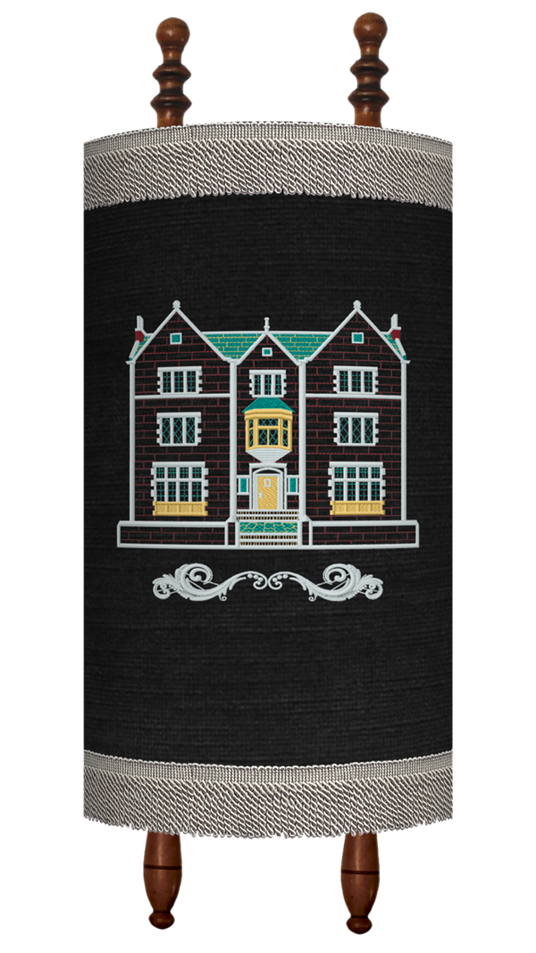 Prestige Velvet Torah Mantel — 770 Design, Classic Collection (TM770-BK)