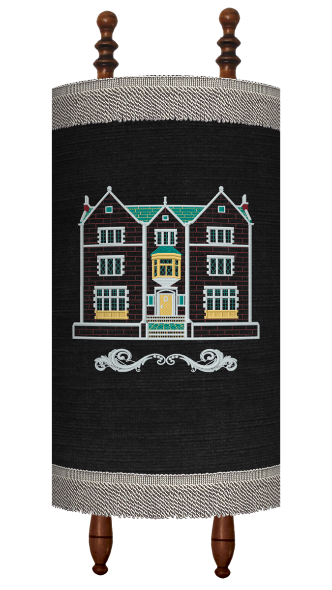 Prestige Velvet Torah Mantel — 770 Design, Classic Collection (TM770-BK)