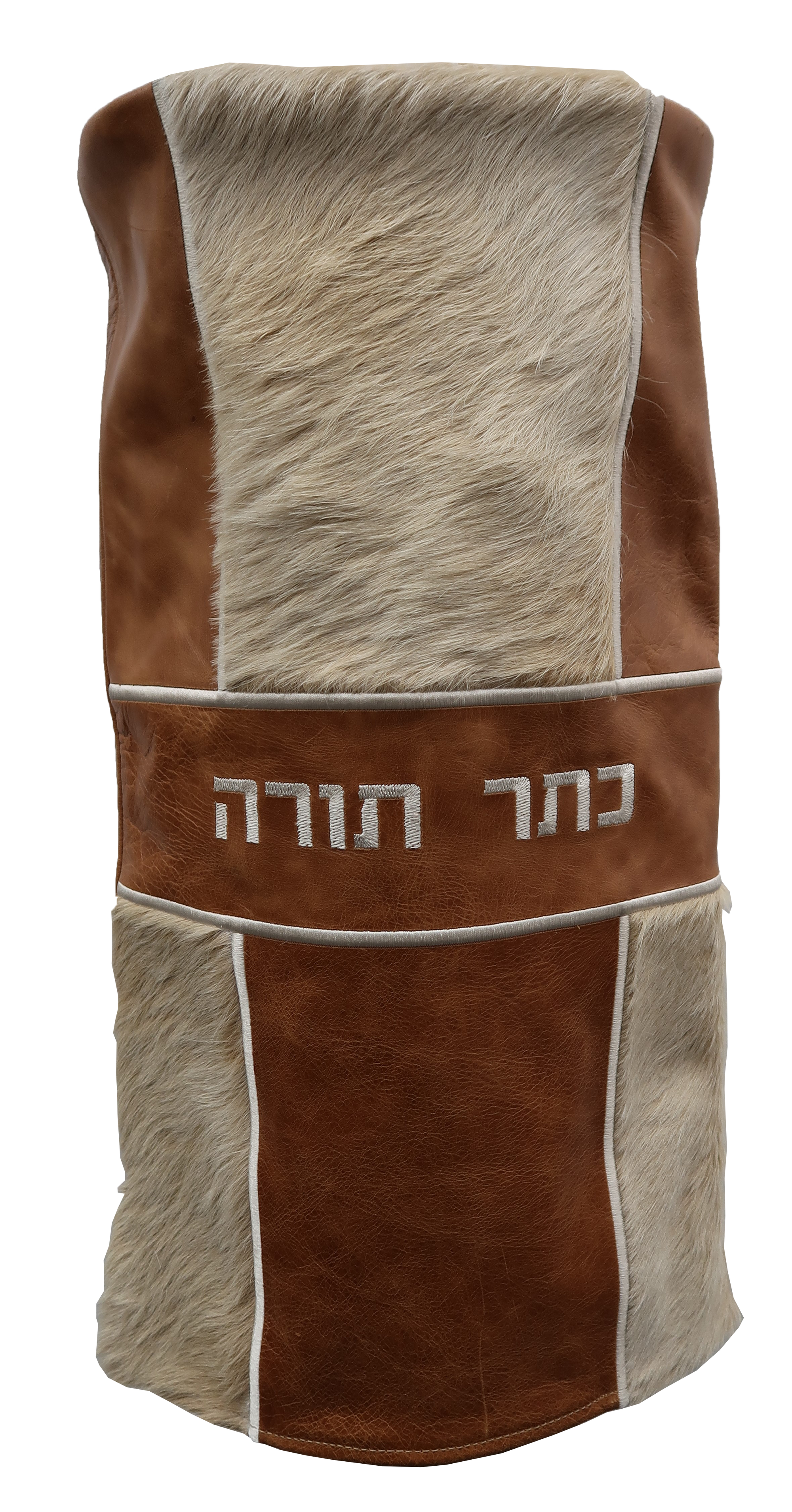 Prestige Velvet Torah Mantel — Colorblock Design, Premier Collection (TM775-TN)