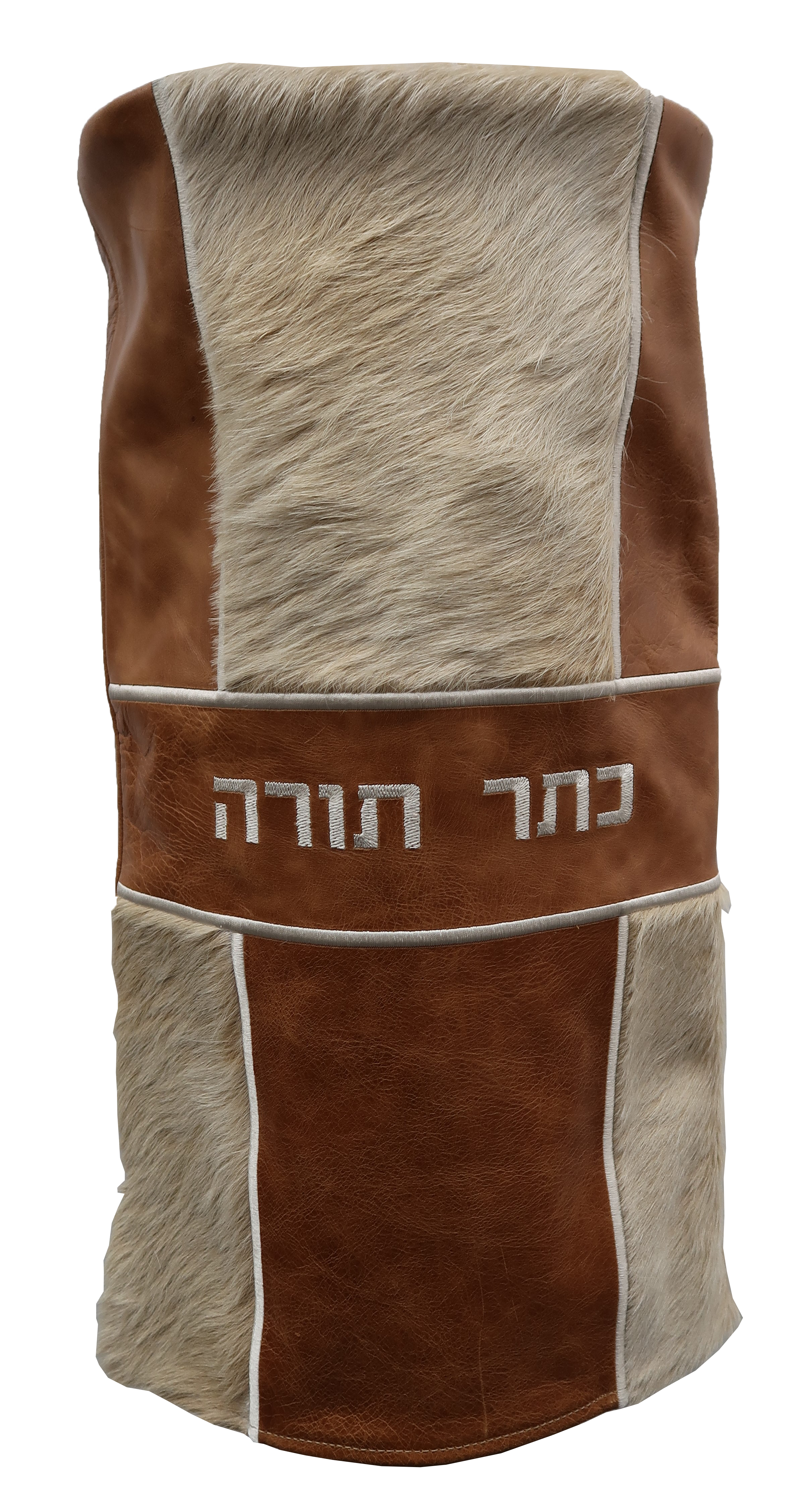 Prestige Velvet Torah Mantel — Colorblock Design, Premier Collection (TM775-TN)