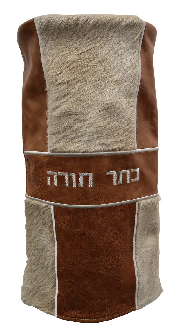 Prestige Velvet Torah Mantel — Colorblock Design, Premier Collection (TM775-TN)