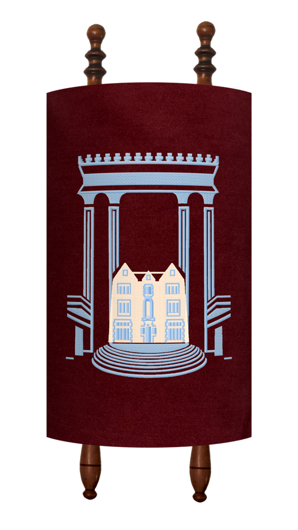 Prestige Velvet Torah Mantel — 770 Design, Classic Collection (TM780-BG)