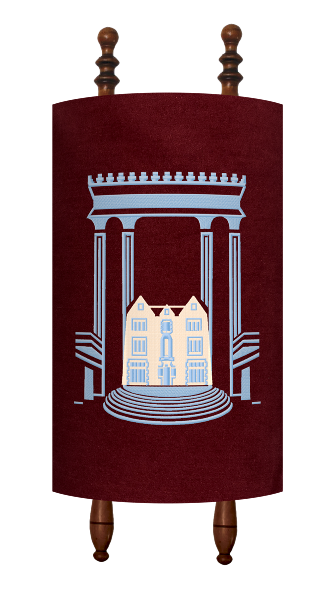 Prestige Velvet Torah Mantel — 770 Design, Classic Collection (TM780-BG)